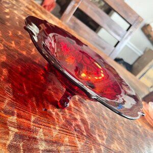 Vintage Three Toed  Red Thistle Bowl